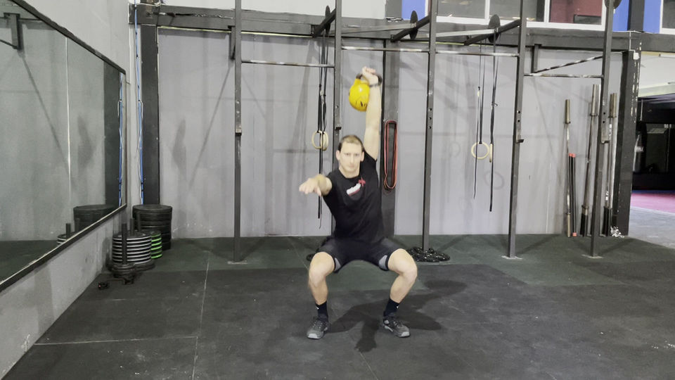 Single Arm Kettlebell Overhead Squat